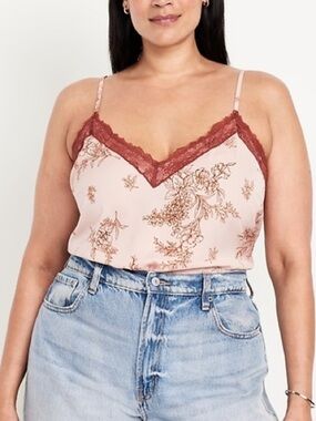 OLD NAVY NWT Romantic Floral Lace Trim Daytime Summer Cami Tank Top Sz XL